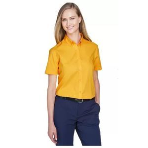 CORE 365 Ladies' Optimum Short-Sleeve Twill Shirt 78194 Campus Gold M